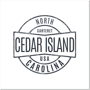 Cedar Island, NC Summertime Vacationing Vintage Badge Posters and Art